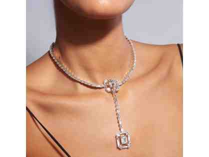 Louvre 925 Silver Octa T-Shape Necklace - By Isharya