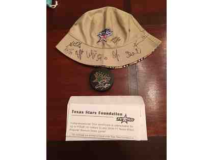 Texas Stars Hockey Package- Tickets for 4, signed hat, and signed puck