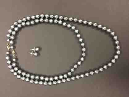 Tahitian Black Pearl Necklace & Earring Set