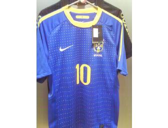 One Official Blue Brazilian National Team World Cup 2010 Soccer Jersey