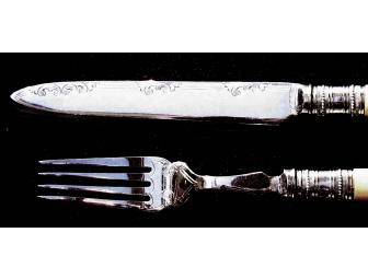 Boxed Set of Antique Silverplate Knives & Forks