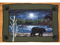 "The Bear in Moonlight" Hand Hooked Rug