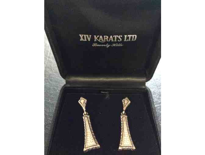 Silver Drop Mounted Earrings by XIV Karats