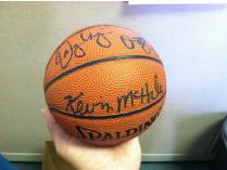 Triple Autographed Mini-Basketball