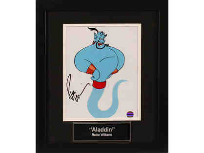 Genie from Aladdin Hand-Painted Animation Cel Signed and Framed