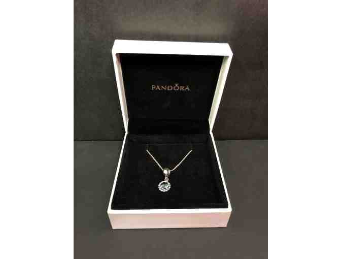 Pandora~Silver Topaz Cool Breeze Dangle Charm with Silver Adjustable Chain