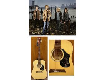 Autographed Richie Sambora Acoustic Guitar, Circle Tour T-shirt, photo, necklace.and more!