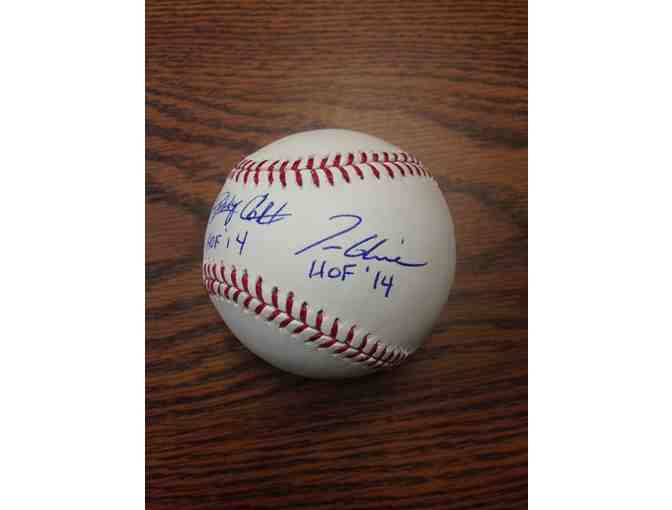 Atlanta Braves - Hall of Fame Baseball Autographed by Cox, Glavine, Maddux - Authenticated