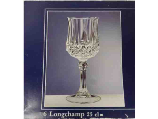 6 Cristal d'Arques longchamp Water/ Wine Goblets 25 cl