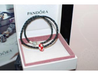 Pandora Leather Bracelet with Murano Glass Bead