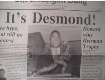 Original copy of Desmond Howard Heisman edition of the Michigan Daily