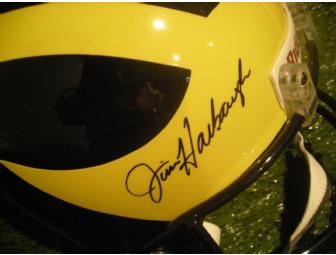 Jim Harbaugh autographed full-size Michigan helmet