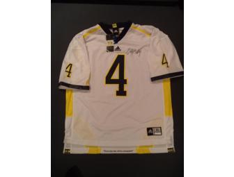 Brandon Minor autographed white Michigan #4 jersey
