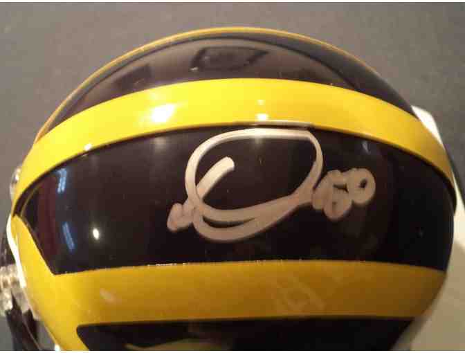David Molk autographed Michigan mini-helmet