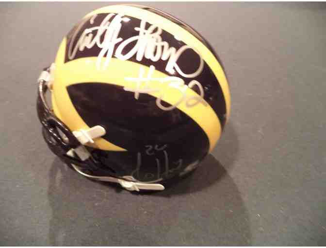 Michigan Running Backs mini-helmet signed by  Hart, A.Thomas and C. Perry