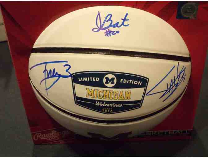 Trey Burke, Tim Hardaway Jr. and Josh Bartelstein autographed Michigan basketball