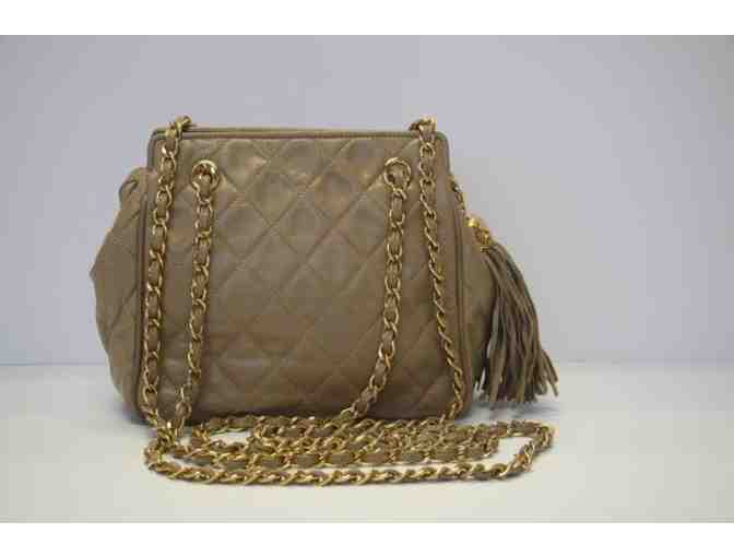 Chanel Beige Quilted Leather Bag