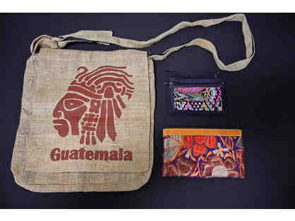 Hand Woven Coin Purse, Wallet and Tote Bag from Guatemala