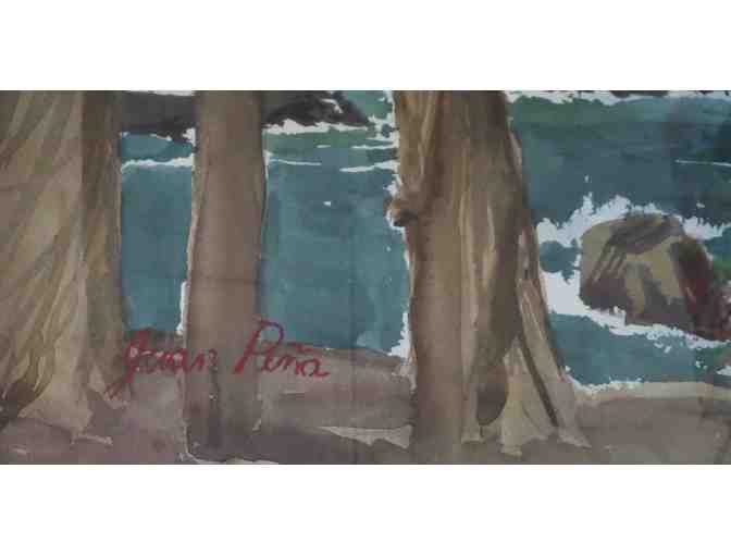 Cypress Point (watercolor, framed, 36'W x 30'H), Juan Peña