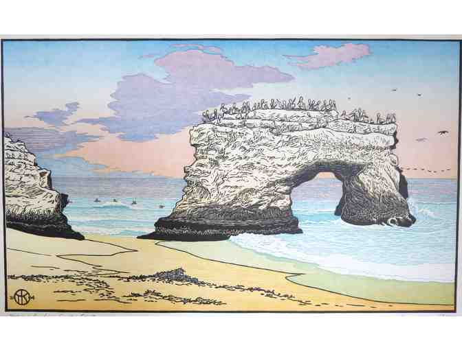 Natural Bridge, Santa Cruz (woodcut, 20'W x 16'H), Tom Killion