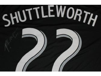 Bobby Shuttleworth #22 black goalkeeper jersey w/ leukemia awareness ribbon