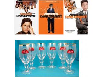 Arrested Development DVDs, Beer Glasses, & IFC T-Shirts in IFC Gift Bag