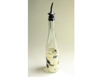 Handpainted Glass Bottle with Pour Spout