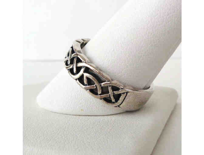 Sterling Woven Pattern Band Ring -- Size 10.5 -- New