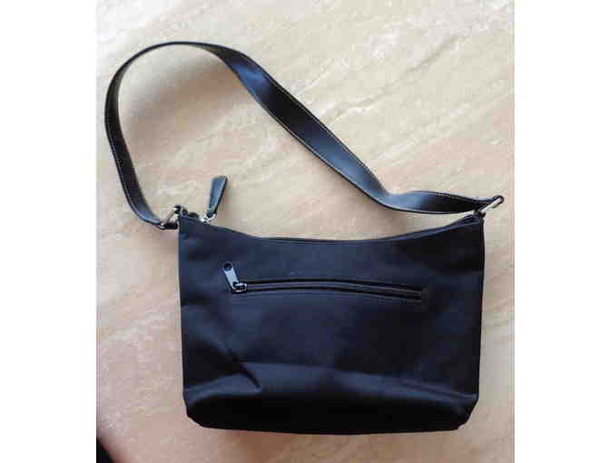 Crescent-Shaped Black Handbag -- Pre-Owned