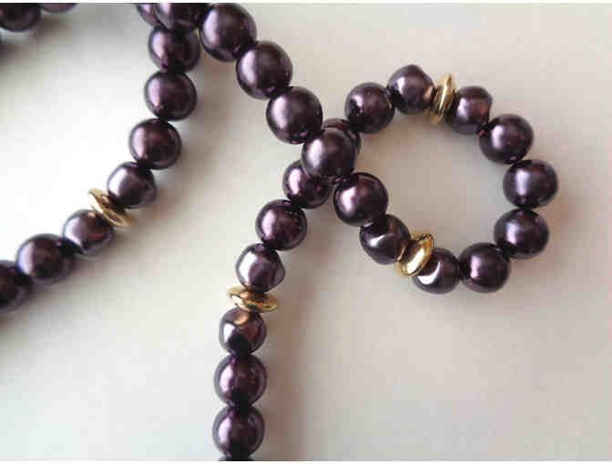 Purple Beads Strand Necklace -- Pre-Owned
