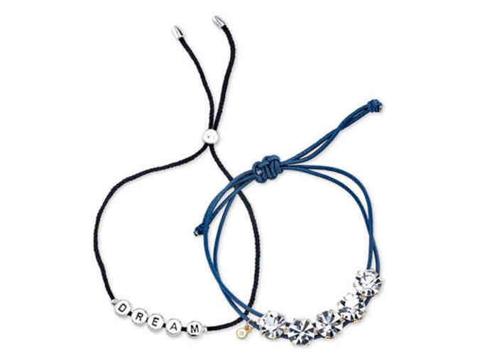 2-Pc. Set Dream and Flower Cord Adjustable Bracelets -- New