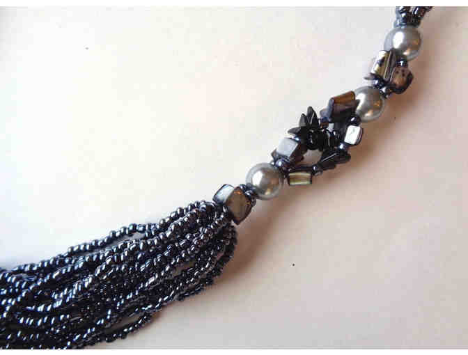 Unique Charcoal Beads Necklace -- Pre-Owned