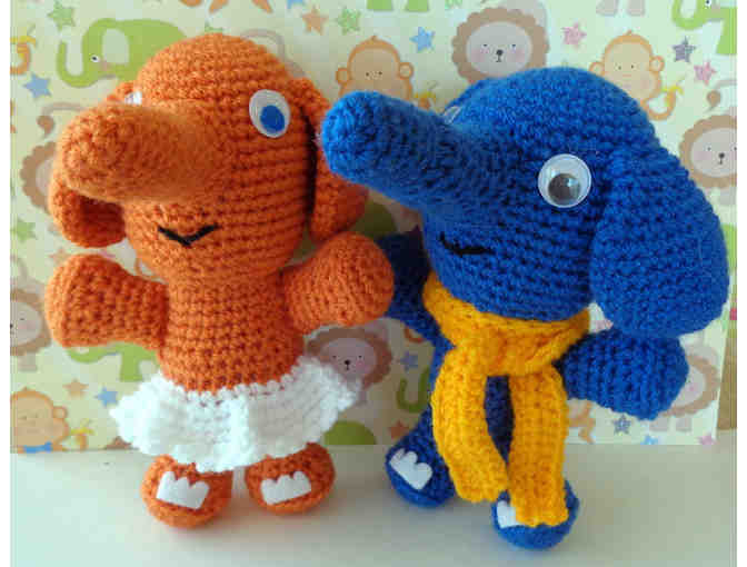 Hand-Crocheted Amigurumi 'Elephants' -- New