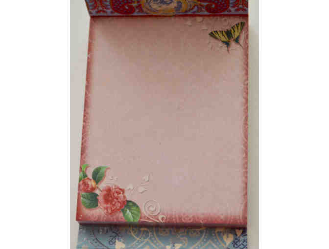 Colorful Flower & Butterfly Notepad -- New