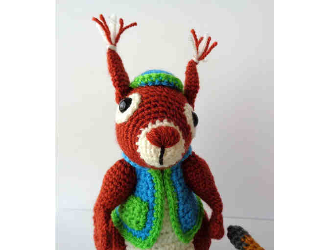 Hand-Crocheted Amigurumi 'Squirrel & Veggies' -- New
