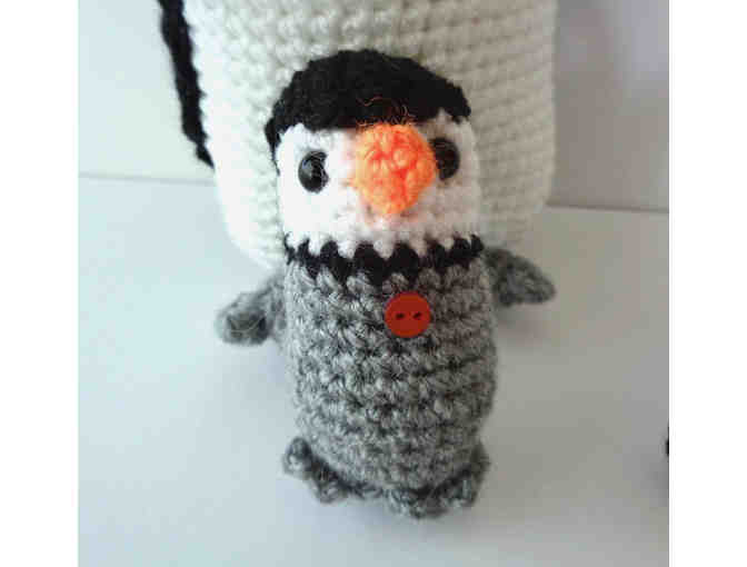 Hand-Crocheted Amigurumi 'Penguin & Baby' -- New