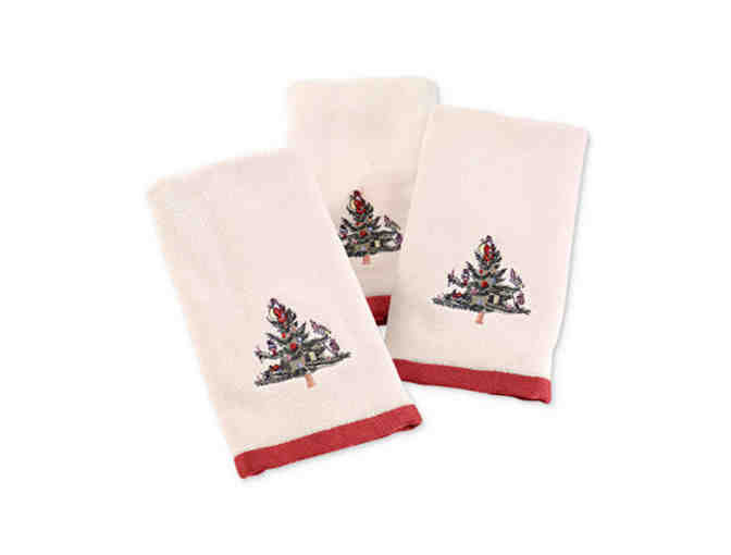 Spode Christmas Tree 3-Pc. Fingertip Towel Set -- New