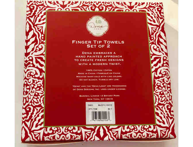 Majestic Winter Cotton 2-Pc. Snowflake Motif Fingertip Towel Gift Set -- New
