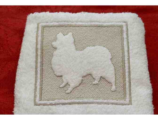 Adorable Papillon Embossed Design on Hand Towel -- New