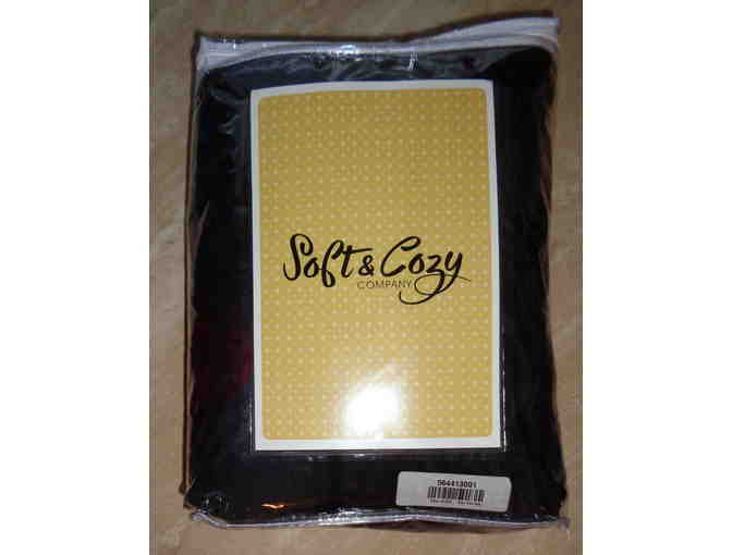 Soft & Cozy Black Pom Pom Angel Wrap -- One Size -- New
