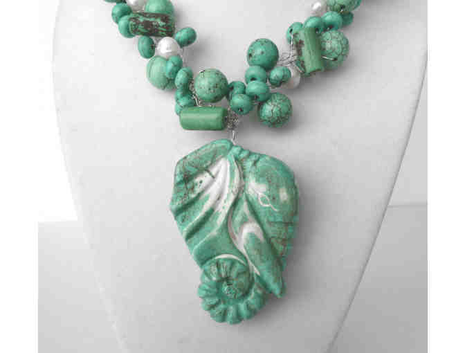 Hand-Crafted Bead & Stone, Turquoise Necklace -- New