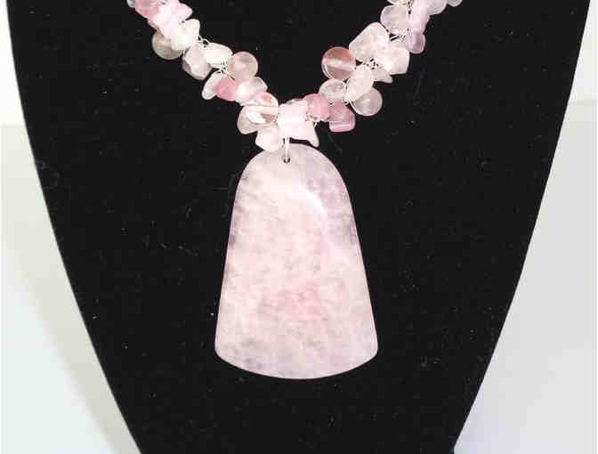 Hand-Crafted Bead & Stone, Pale Pink Necklace -- New