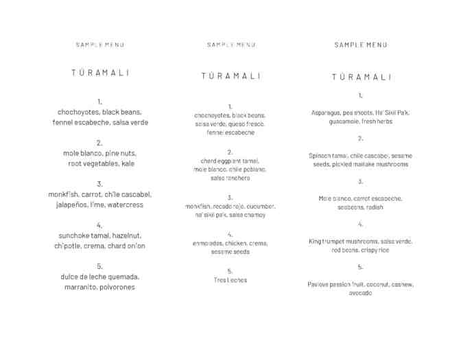 Turamali 5-Course Dinner for four with wine pairings