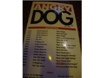 $50 in Gift Certificates from The Angry Dog
