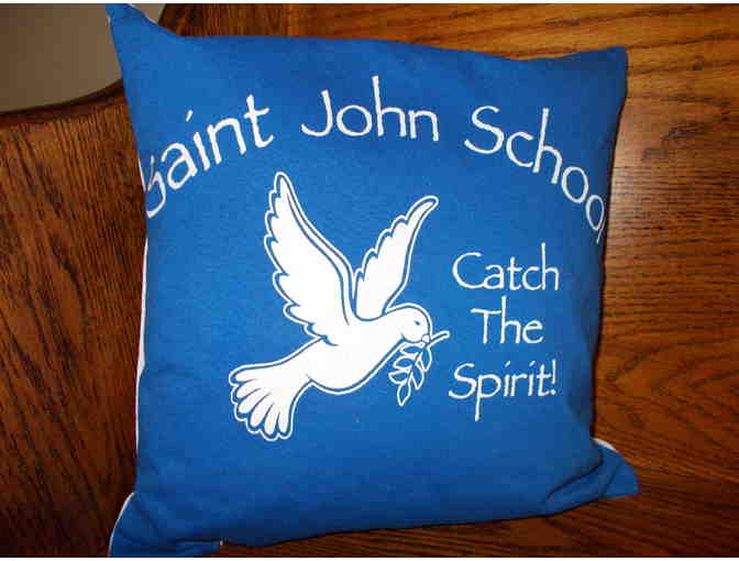 St. John Pre-K Refurbished Church Pew with Personalized St. John Pillows
