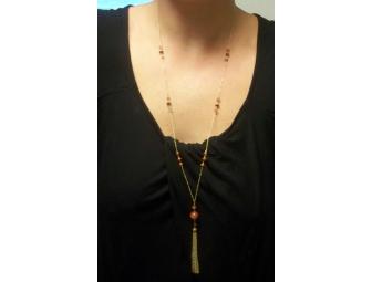 14K gold tassel necklace by viv&ingrid