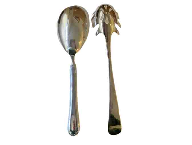 Silver Plated Spagetti Spoon and Silver Plated Serving Spoon Vintage