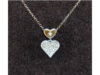 Weston Jewelers - Charriol Diamond Pave 18K white gold heart necklace.