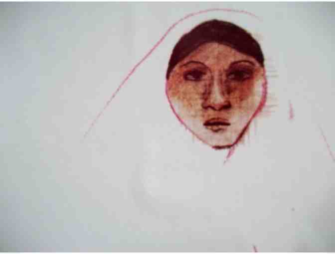 Untitled, 1977, Woman Wearing Shawl w/ Cream-colored frame