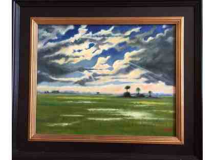 "Marsh with Backlit Clouds" by Cisco Lindsey